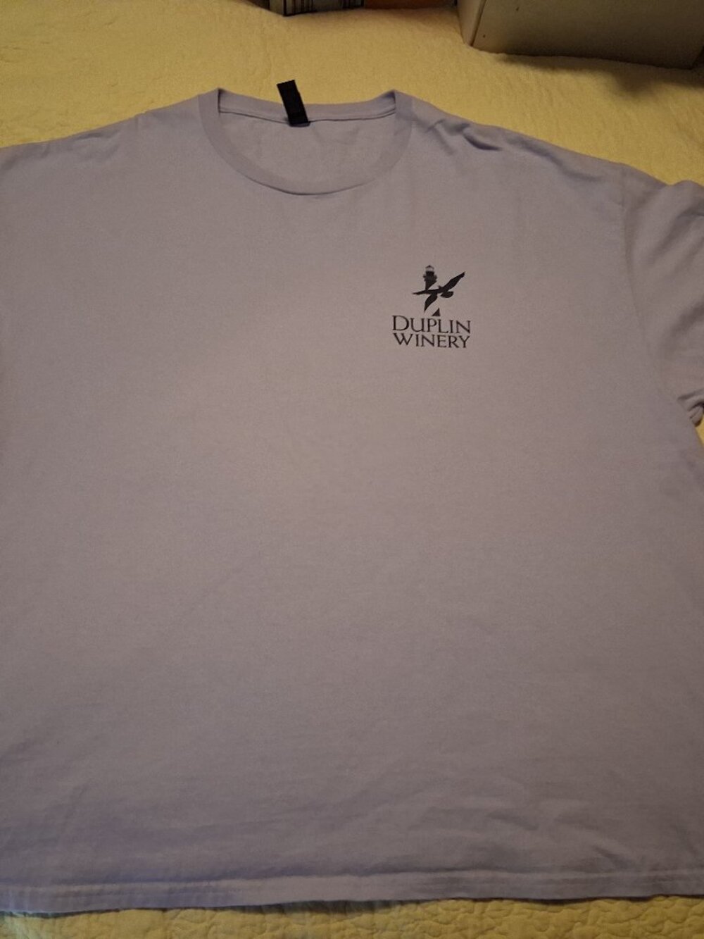 Men's Duplin Winery Grape Stomp t-shirt, size 3XL, light purple.